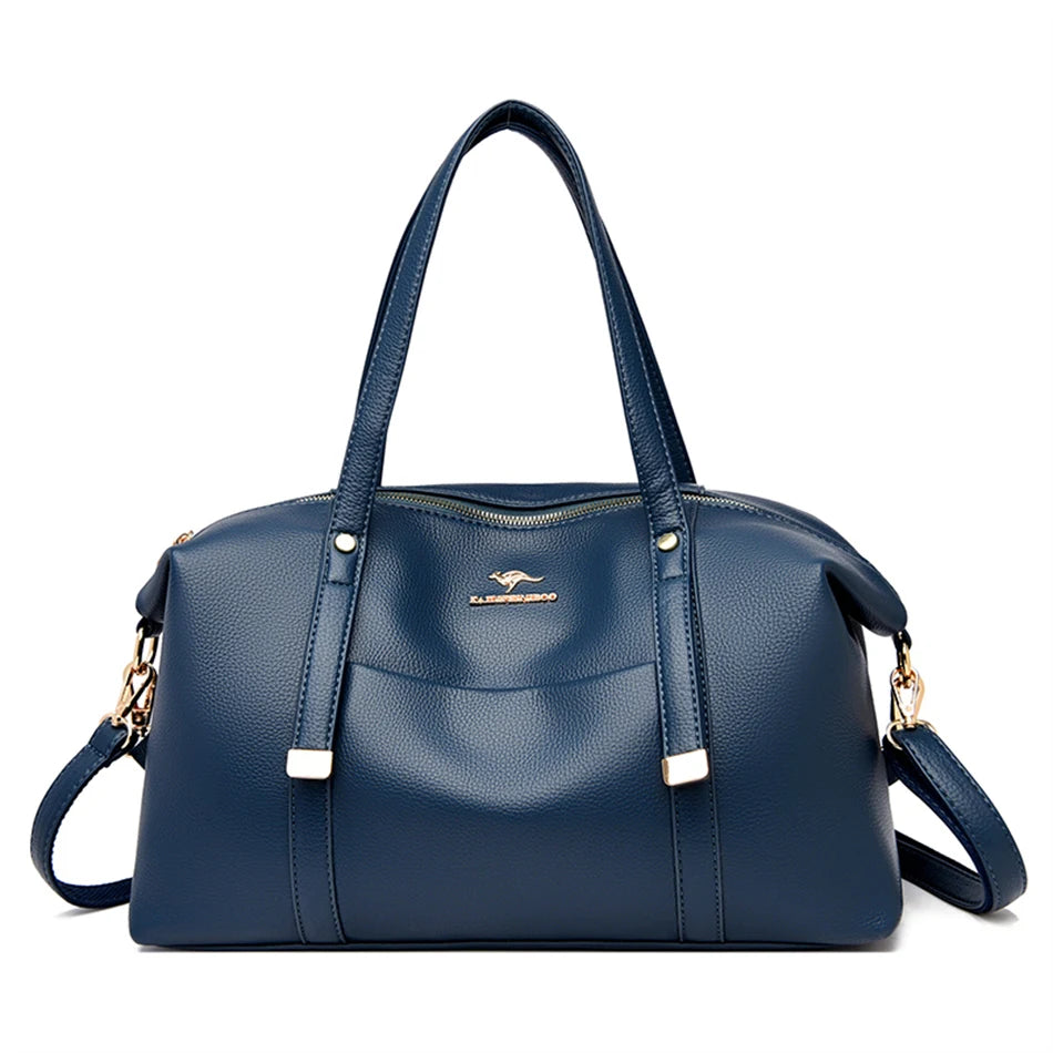 Luxury Soft Leather Patchwork Tote Bag