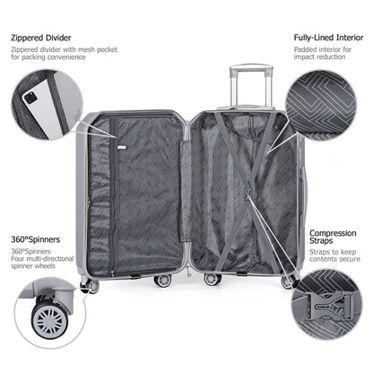 ABS 3-Piece Travel Luggage Set