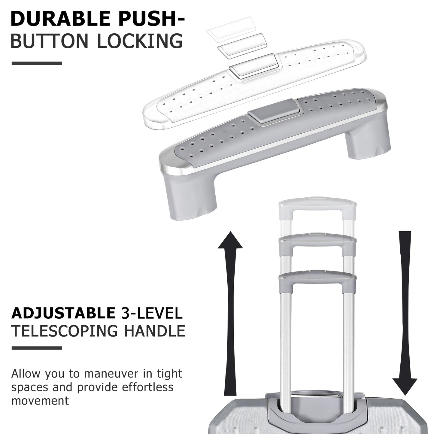 ABS 3-Piece Travel Luggage Set