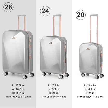 ABS 3-Piece Travel Luggage Set
