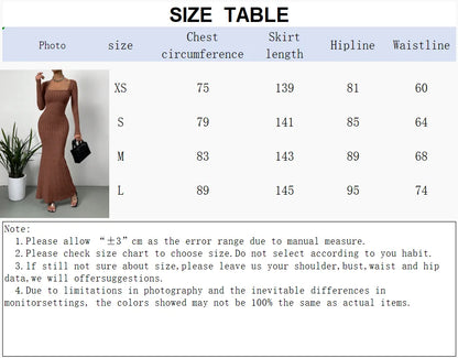 Square Neck Ribbed Mermaid Hem Dress